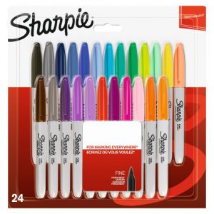 Markery permanentne Sharpie Fine, 24 kolory